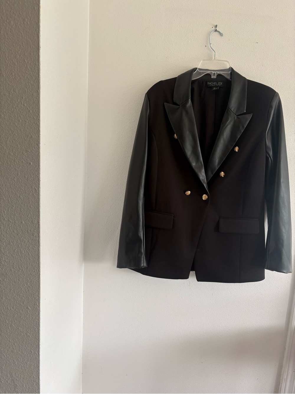 Rachel Zoe Black Blazer With Polyurethane Trim